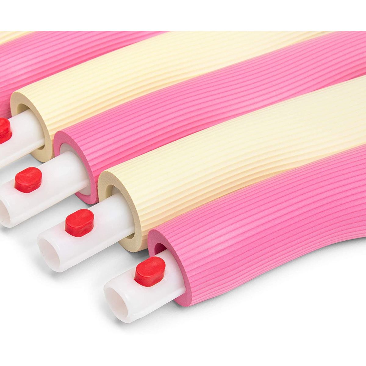 Adjustable Hula Hoops for Adults and Kids， Fitness Hoops for Women， Ho me Workout Exercises， Pink and White， 37 inches