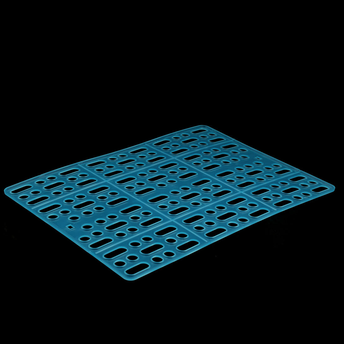 Unique Bargains Cage Plastic Hole Design Pet Foot Claw Paw Protecting Mat Pad Blue 34 x 24.5cm