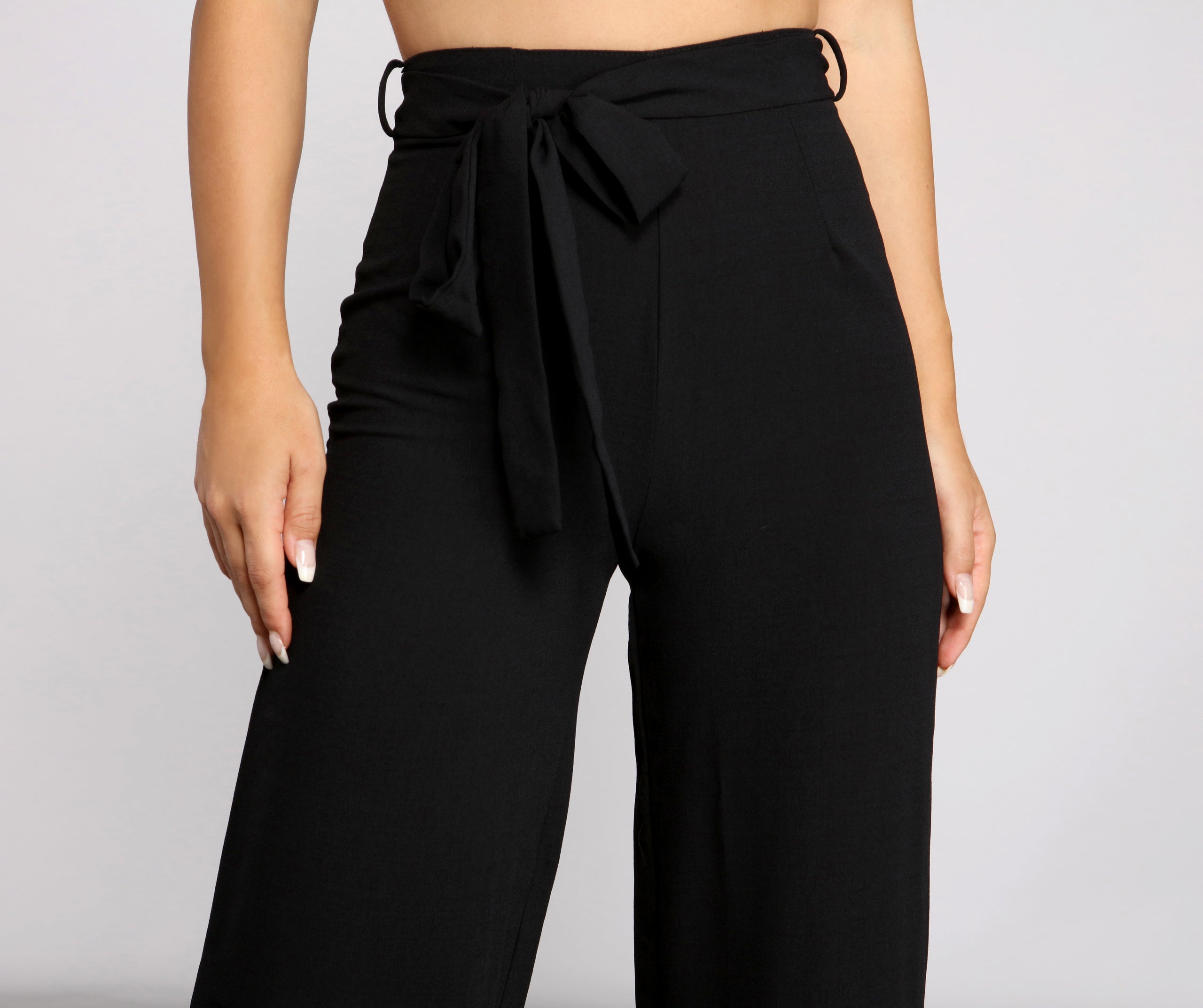 Cinched And Chic High Waist Pants