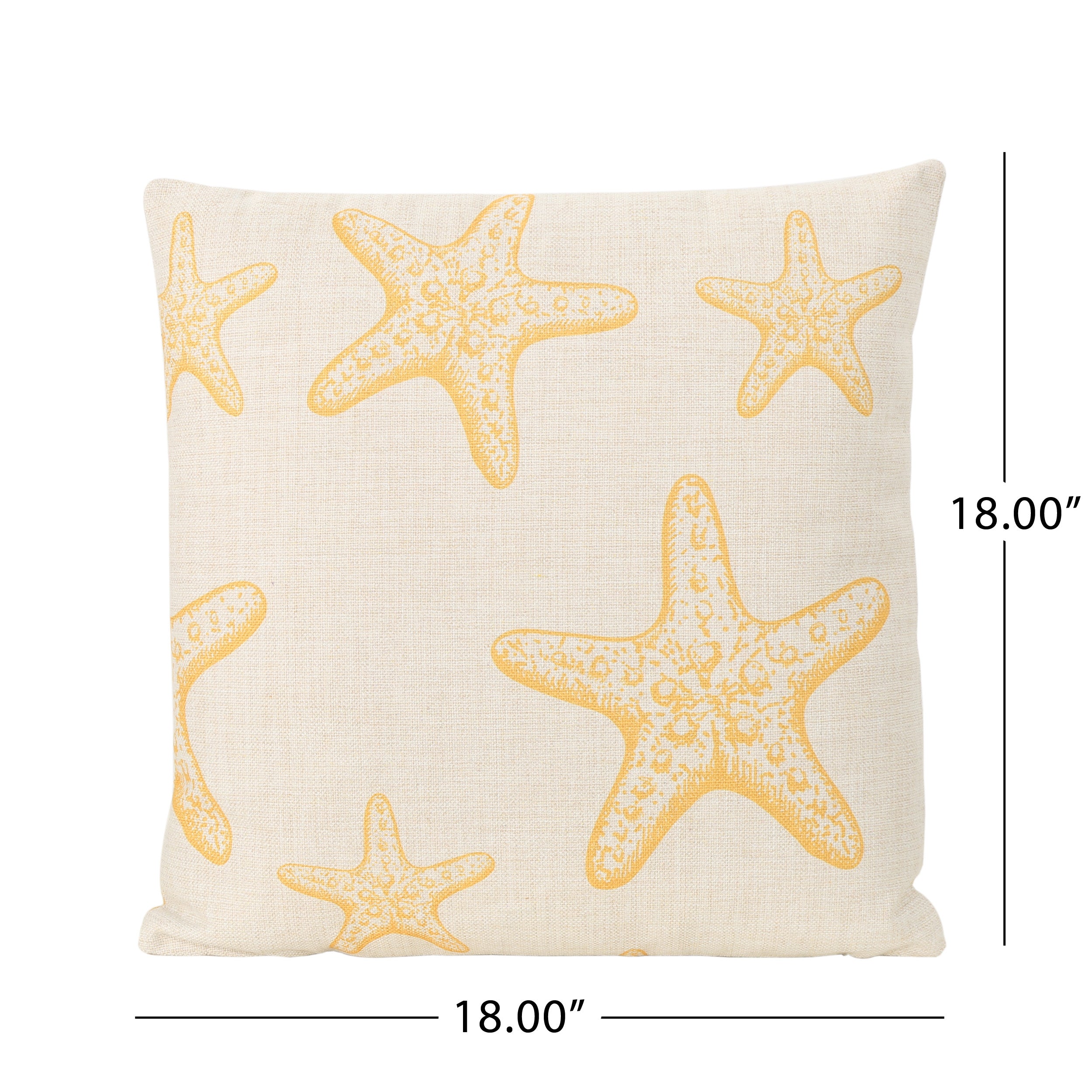 Zona Outdoor 18-inch Water Resistant Square Pillows, Orange on Beige