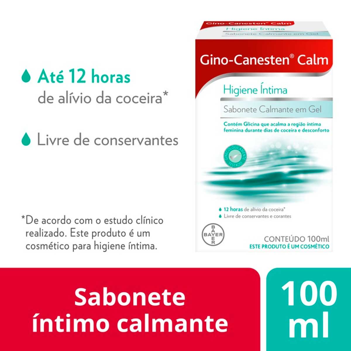 Sabonete Intimo em Gel para Coceira Vaginal Gino-Canesten Calm 100ml