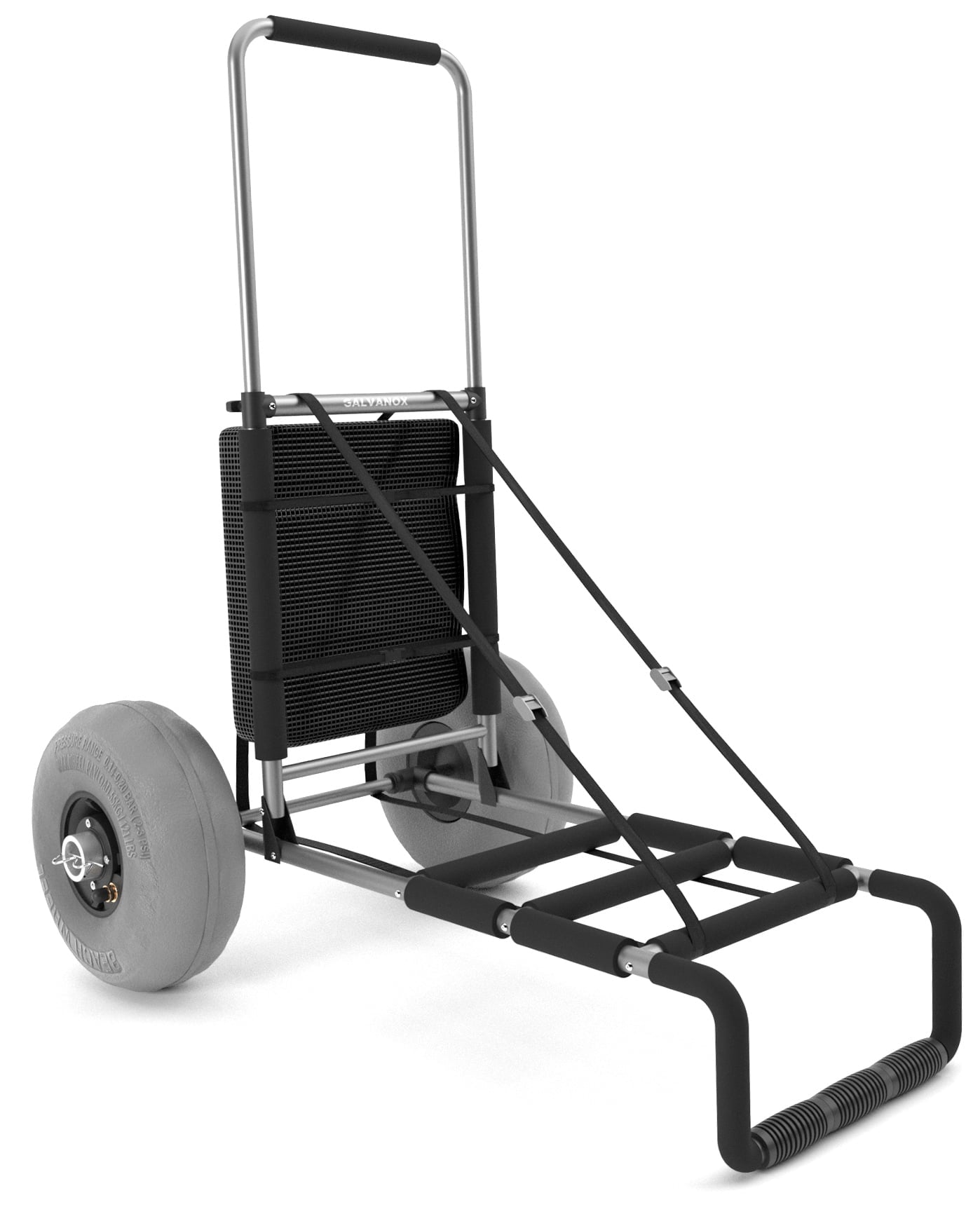 PoolSense Beach Wagon with Big Wheels for Sand， Collapsible Heavy Duty Beach Cart