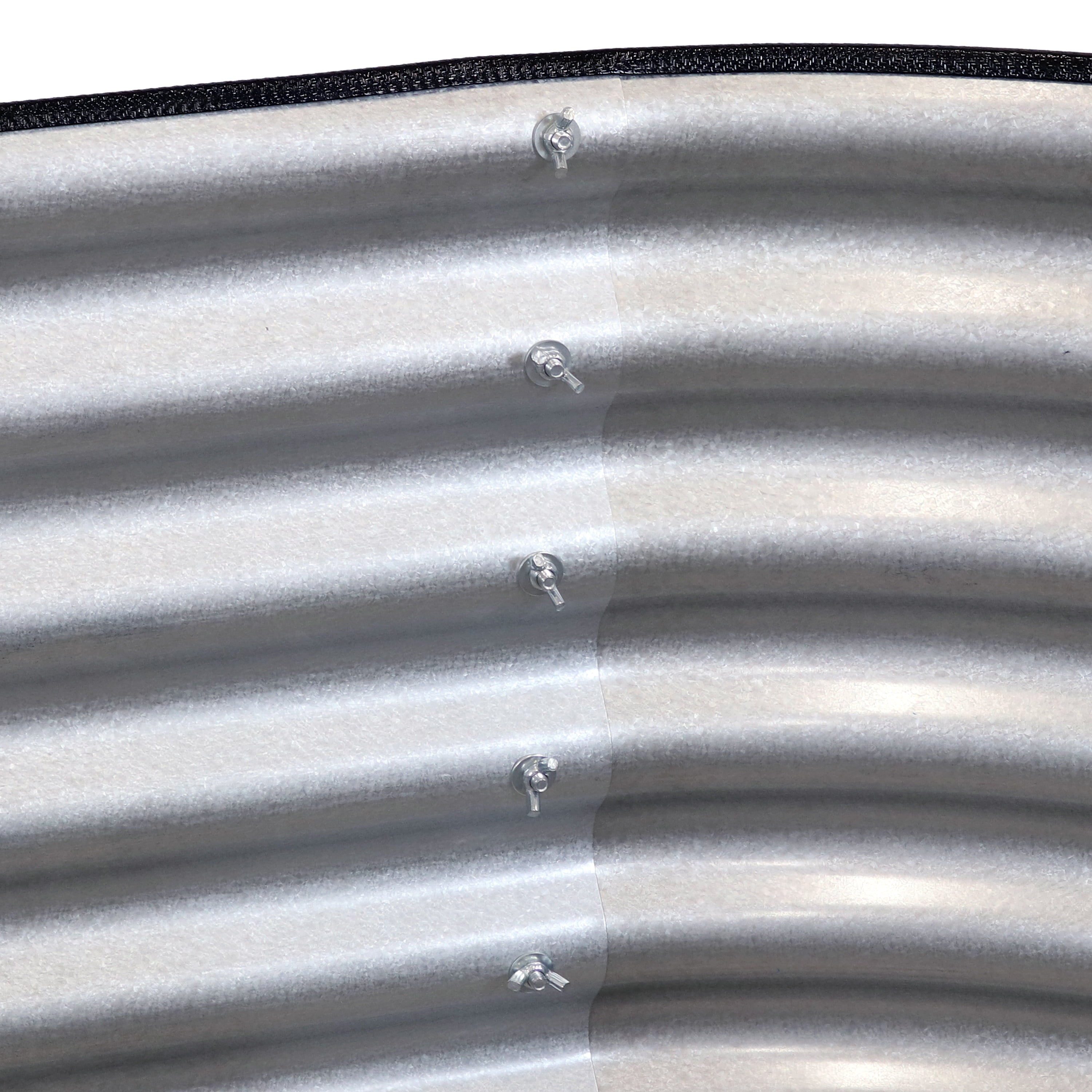 Sunnydaze Large Oval Steel Raised Garden Bed - Stand-Up Height - 79" W x 32" H - Silver