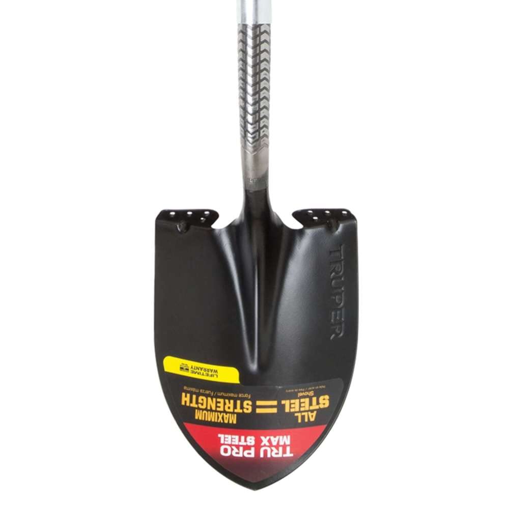 Truper 7598568 11 x 8.75 x 48 in. Round Point Shovel Steel Long Handle, Assorted