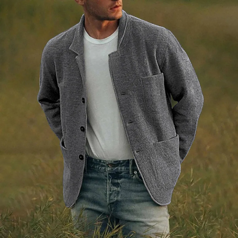 🎄Christmas Sale🔥 Men's Solid Color Fashion Jacket Coat Casual Jacket Coat