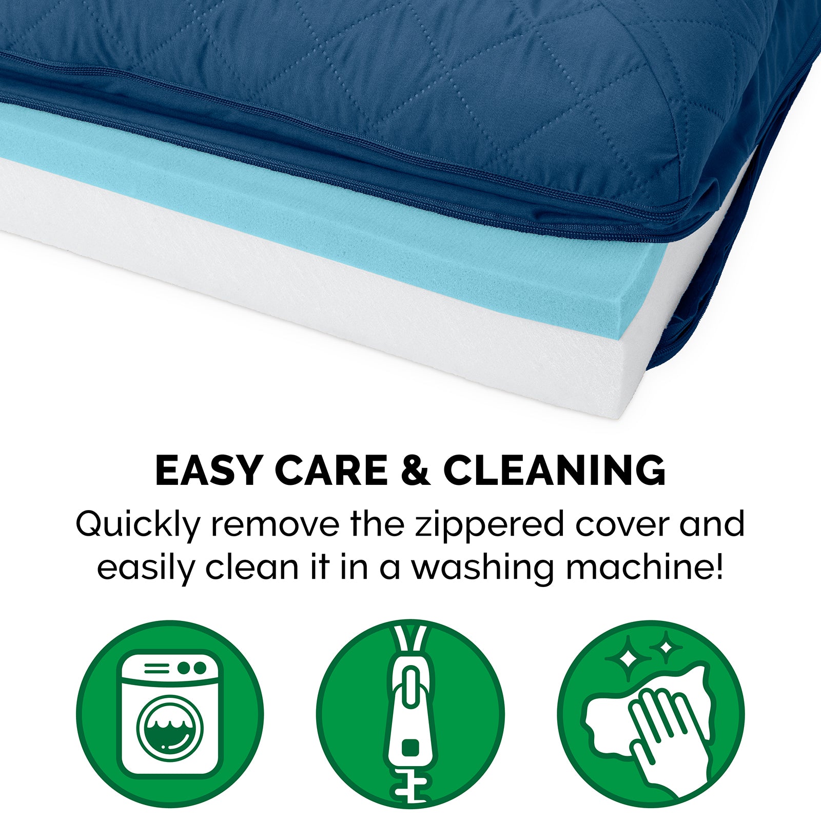 FurHaven | Cooling Gel Quilted Sofa Pet Bed for Dogs and Cats， Navy， Large