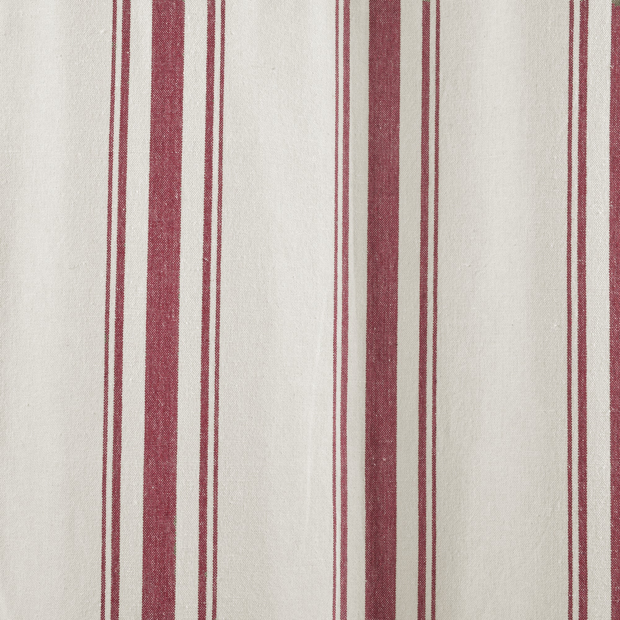 Farmhouse Stripe Yarn Dyed Recycled Cotton Window Curtain Panel Set
