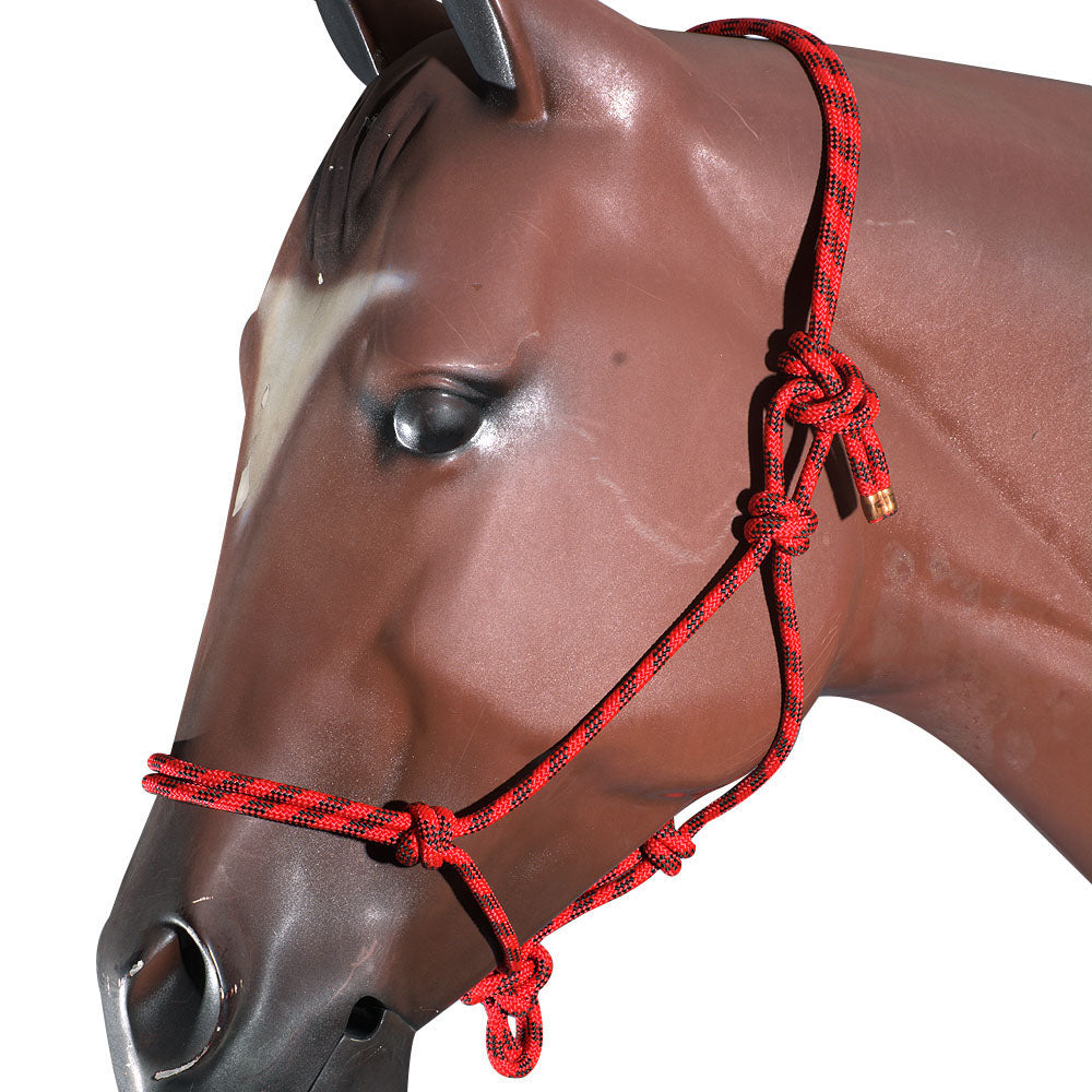 86DL Red Black Horse Halter Braided Poly Rope Western Tack By Hilason