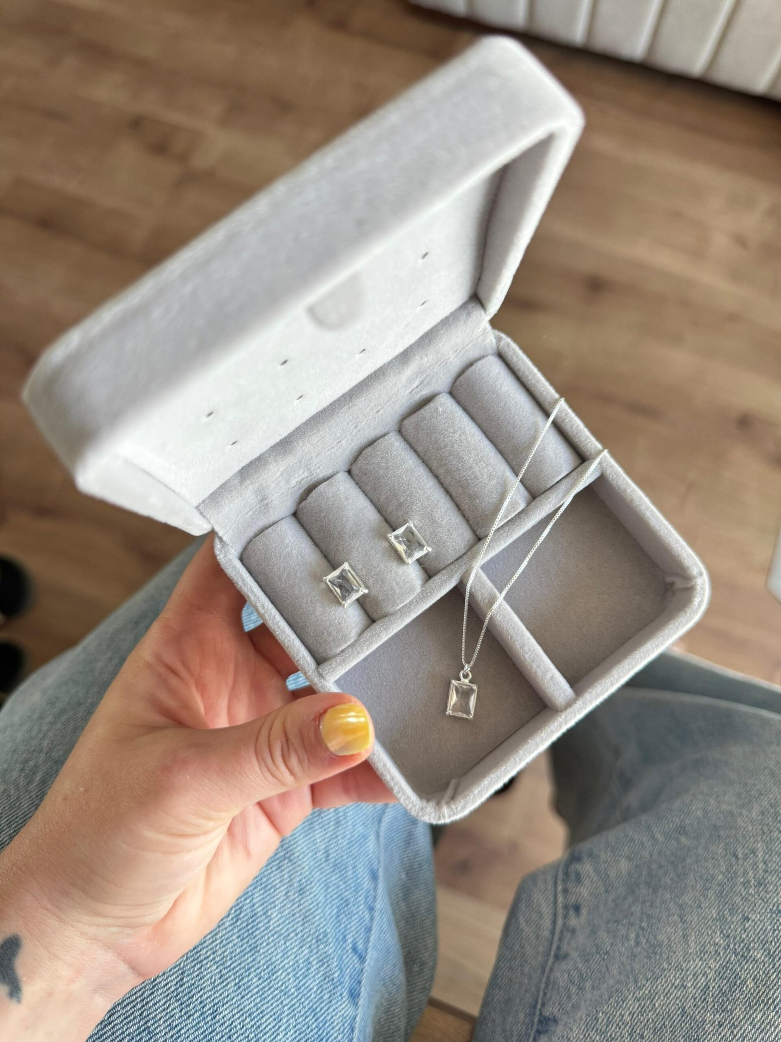 Conjunto Em Zircônia Quadrada