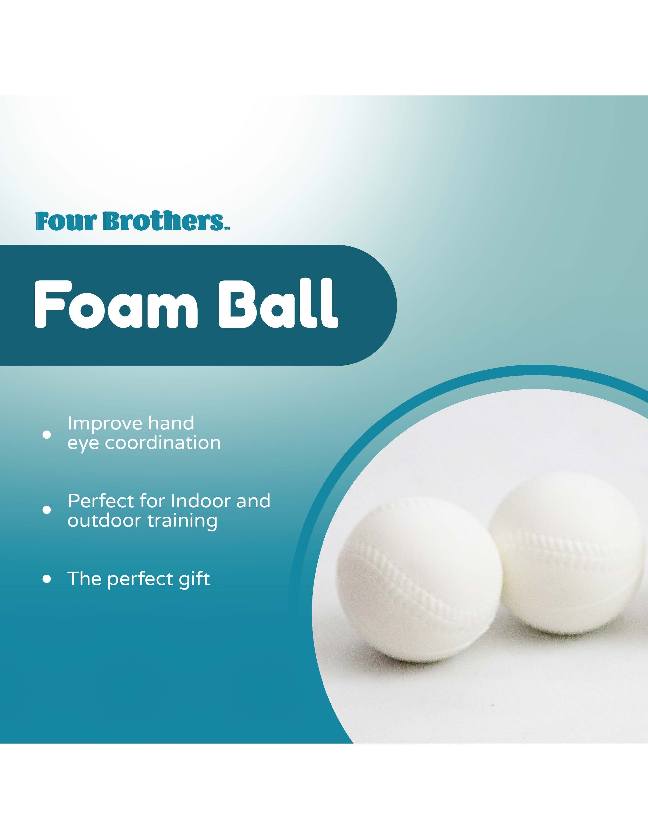 Four Brothers T-Ball Soft Foam Baseballs – Replacement Ball for Little Tikes T-Ball and Fisher-Price Triple Hit