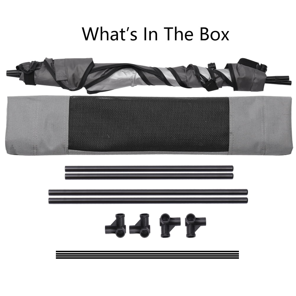 Elevated Dog Bed With Canopy， Outdoor Dog Bed， Pet Canopy With Cot， Premium 210D Polyester Canopy， Deluxe 600D PVC W/ 2x1 Textilene， Portable Raised Dog Cot， Extra Carrying Bag Medium