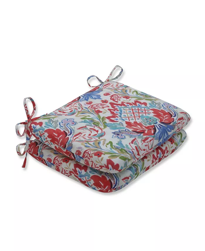 Pillow Perfect Flying Colors Confetti Rounded Corners Seat Cushion， Set of 2