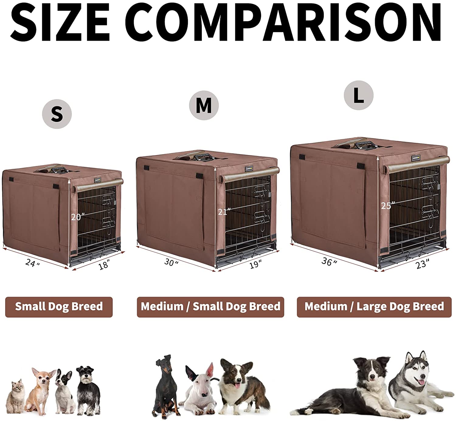 Dog Crates for Small Size Dogs Indoor， Double Door Dog Kennels and Houses for Puppy and Cats with Dog Crate Cover， Collapsible Metal Contour Dog Cages