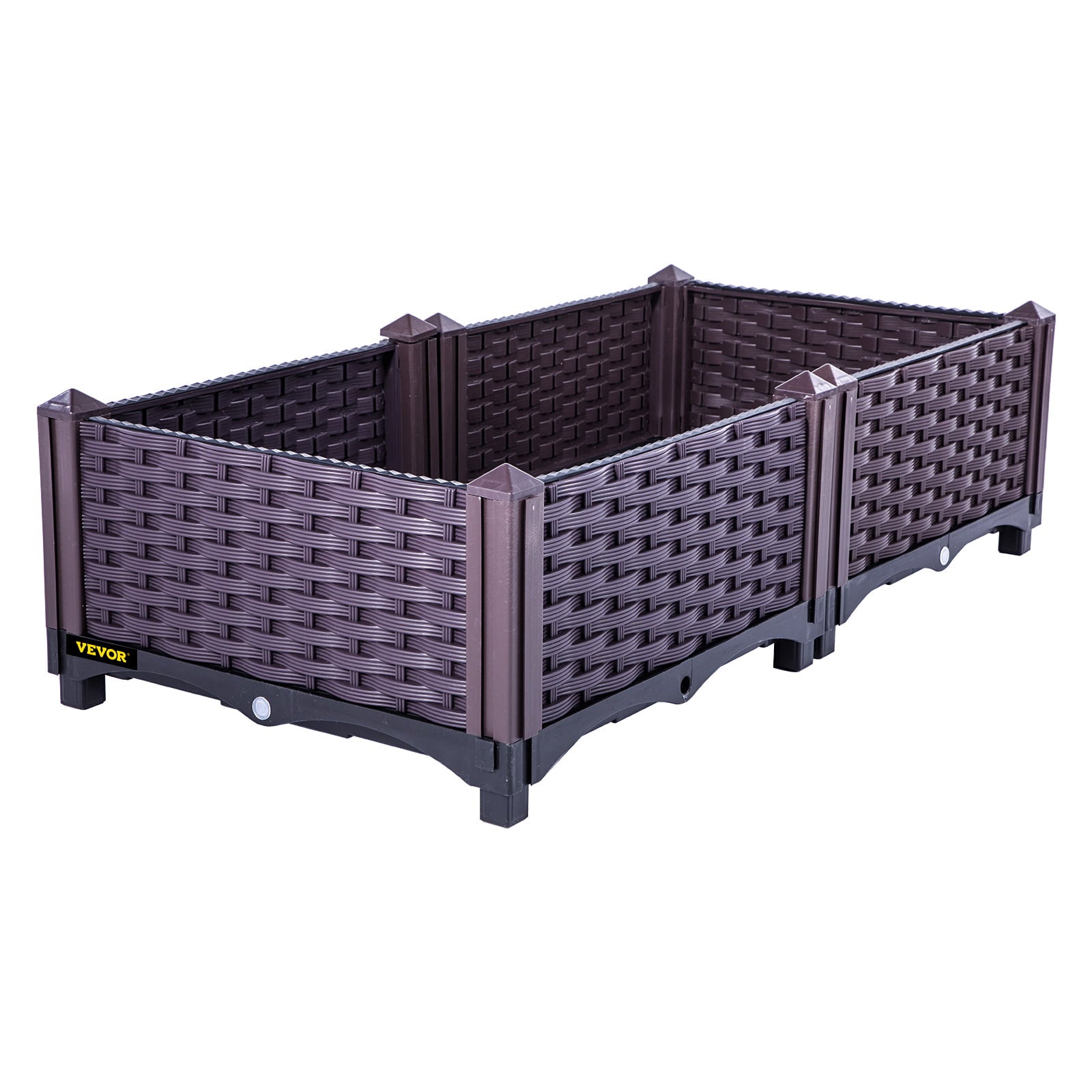 VEVORbrand Raised Plastic Garden Bed, 15×15×9in Square Garden Planter Boxes Flower Bed Box Kit, Set of 2 Raised Garden Bed for in/Outdoor
