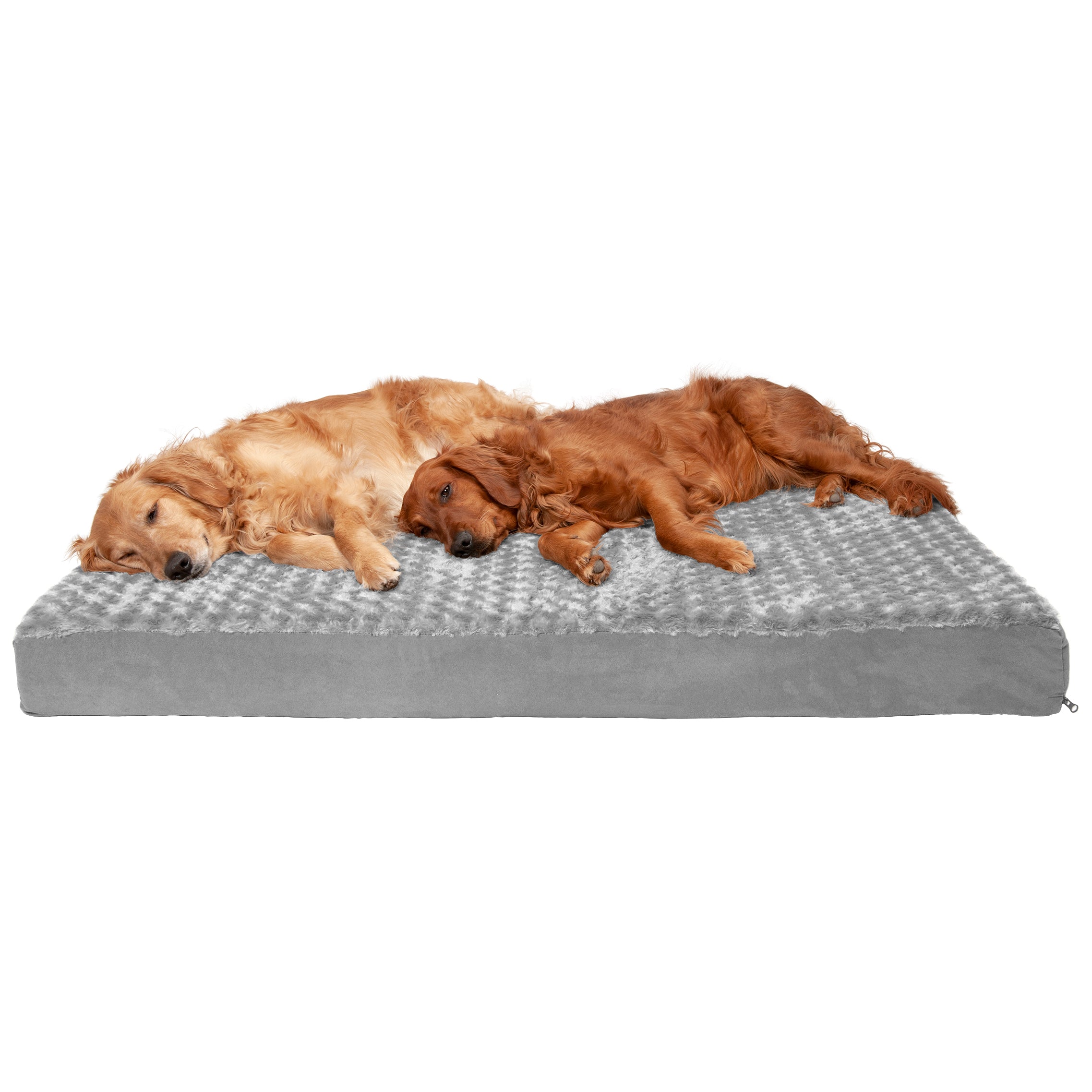 FurHaven | Deluxe Memory Foam Ultra Plush Mattress Pet Bed for Dogs and Cats， Gray， Jumbo Plus