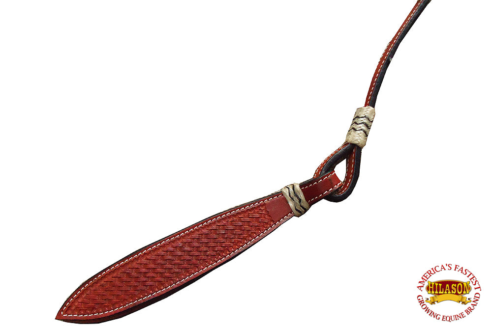 62BH New Hilason Western Rawhide Braided Leather Show Rommel Romel Romal Reins Horse