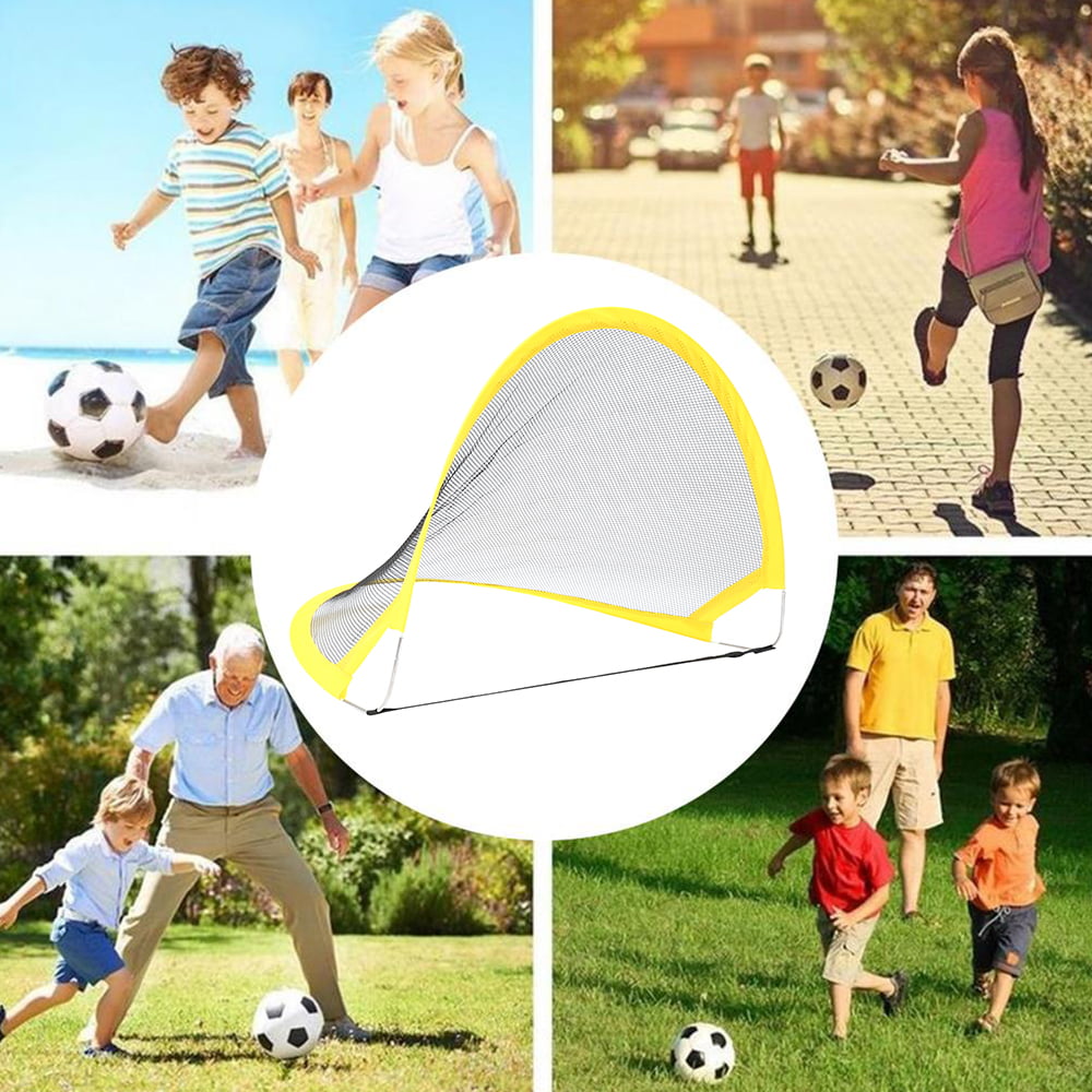 Willstar 2 PCS Collapsible Soccer Goal Pop Up Football Goals Nets Portable Training Football Net for Beach Playground Backyard