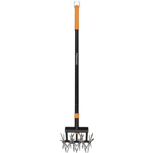 Fiskars Steel Rotary Cultivator Garden Tool with Extendable Handle
