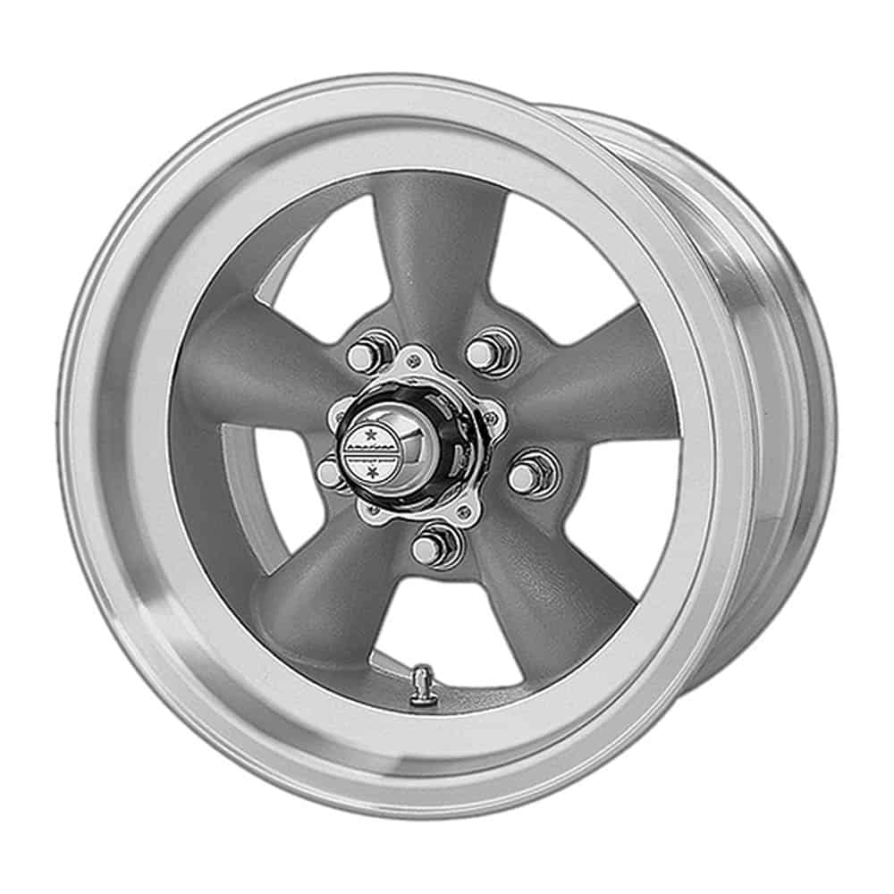 American Racing Vintage VN105 TORQ THRUST D VN105D 16X8 5X4.75 GRAY MACH-LP -12MM