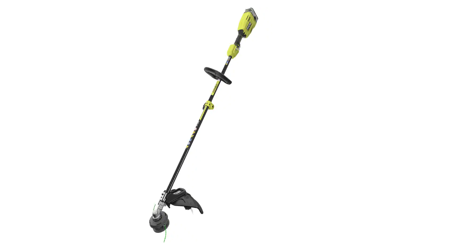 RYOBI P20110-PRN ONE+ 18V Brushless 15 in. Cordless Attachment Capable String Trimmer and Pole Saw Attachment w/ 4.0 Ah Battery and Charger