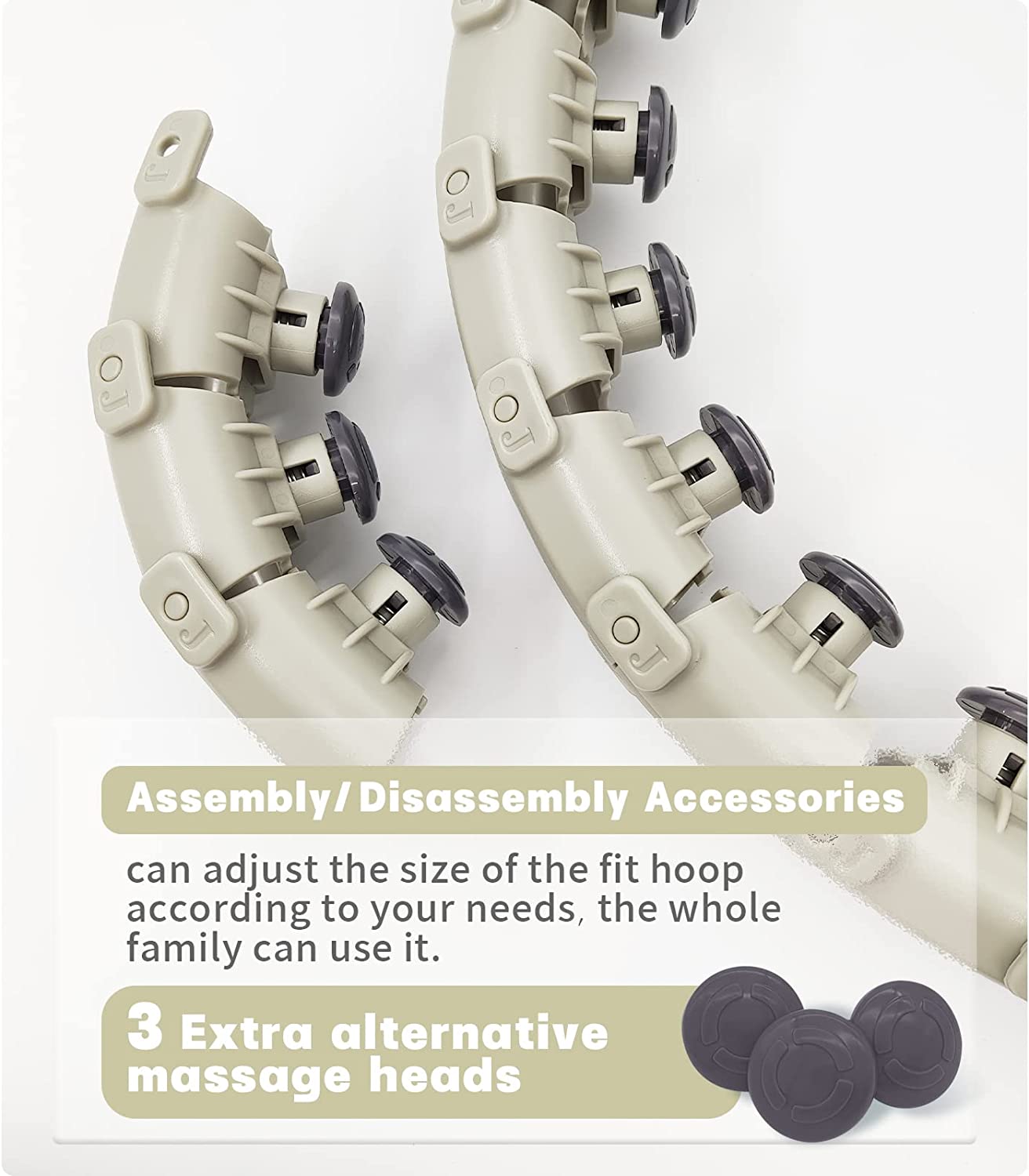 Smart Weighted Fit Hoop for Adults Weight Loss， 24 Detachable Knots， 2 in 1 Adomen Fitness Massage， Great for Adults and Beginners