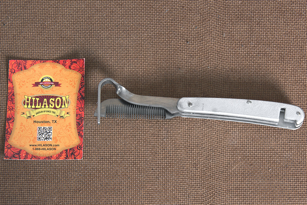 99RI Hilason Western Horse Care Thinning Knife W/ Hoof Pick