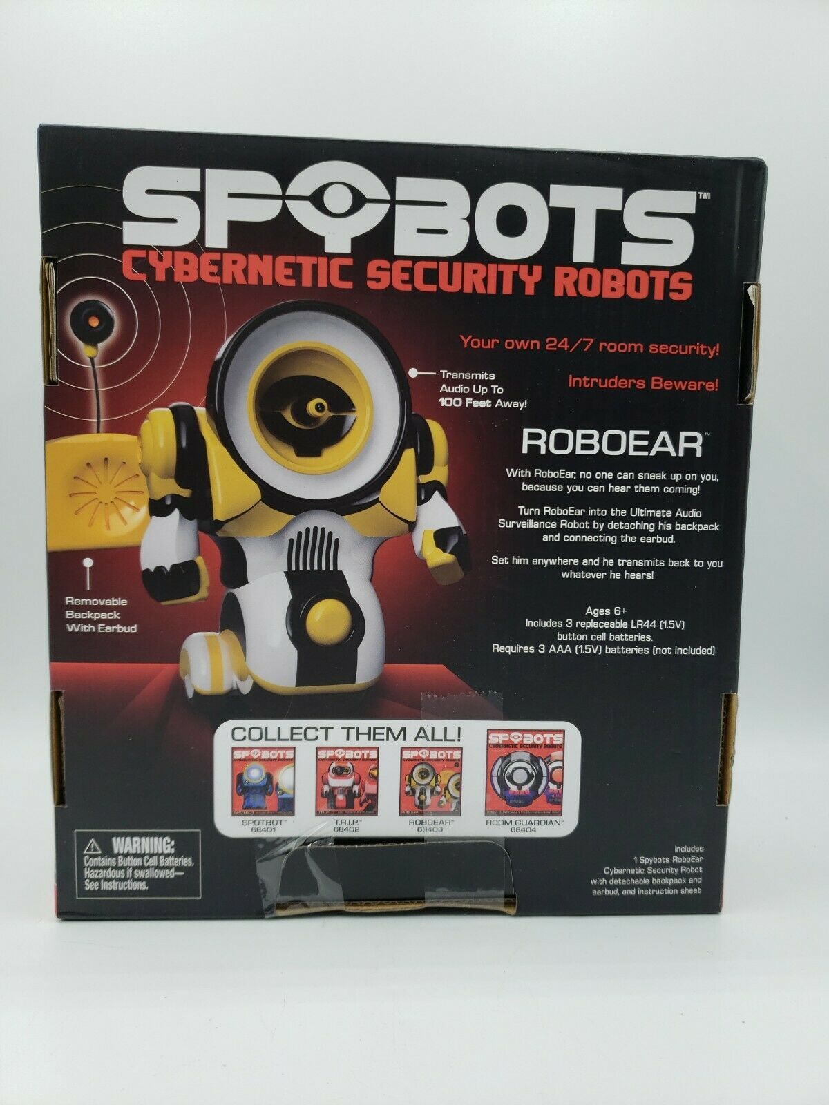 SPYBOTS Cybernetic Security Robots ROBOEAR Yellow Remite Listening Robot