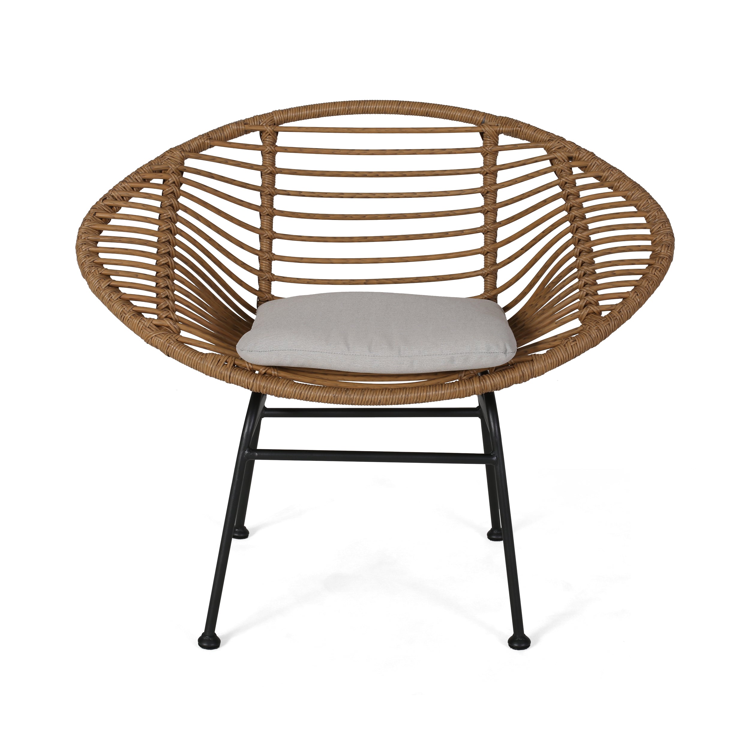 Isabel Outdoor Faux Wicker 2 Seater Chat Set with Tempered Glass Table