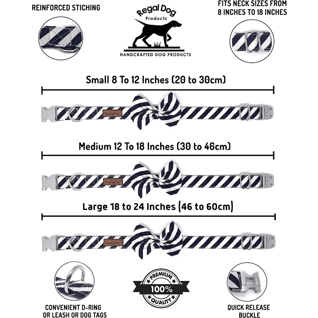 Regal Dog Products Cool Designer Bowtie Collars | Custom Fit Collar for Small， Medium and Large Dogs