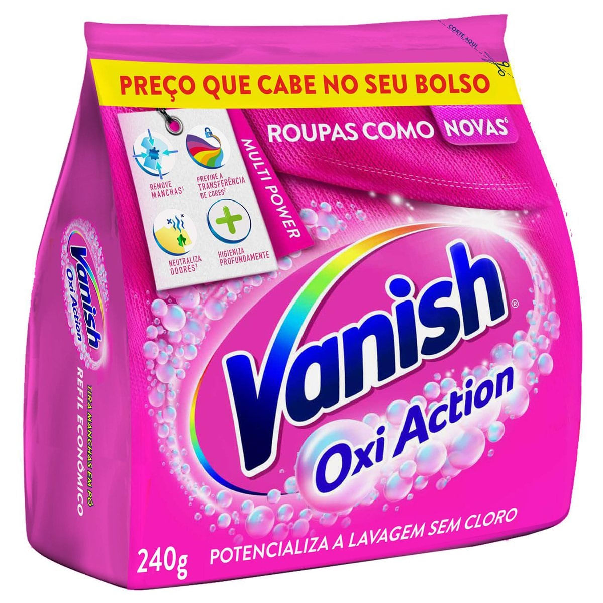 Tira Manchas em Po Vanish Oxi Action para roupas coloridas 240g