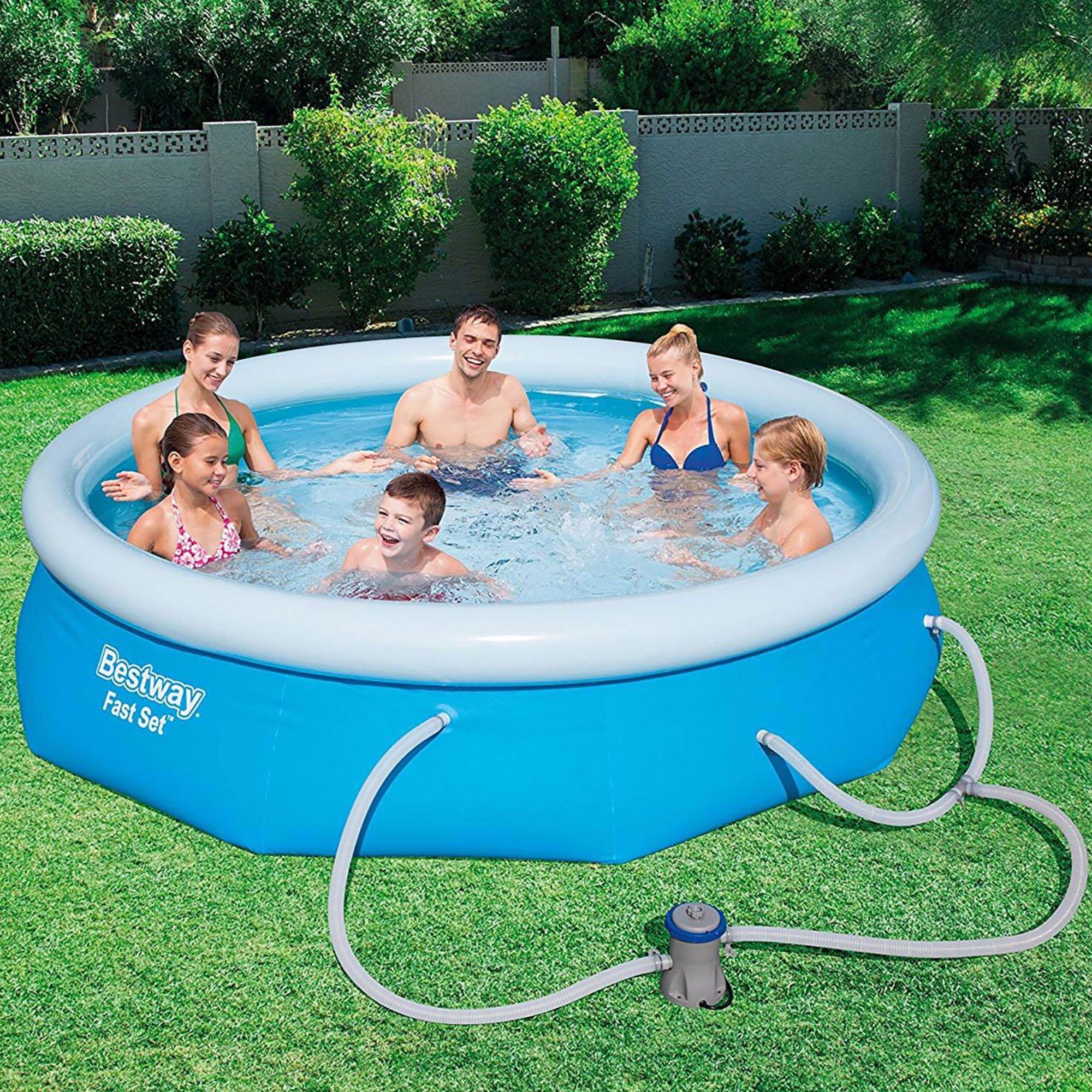 Bestway Fast Set Swimming Pool Set with 330 GPH Filter Pump， 10' x 30