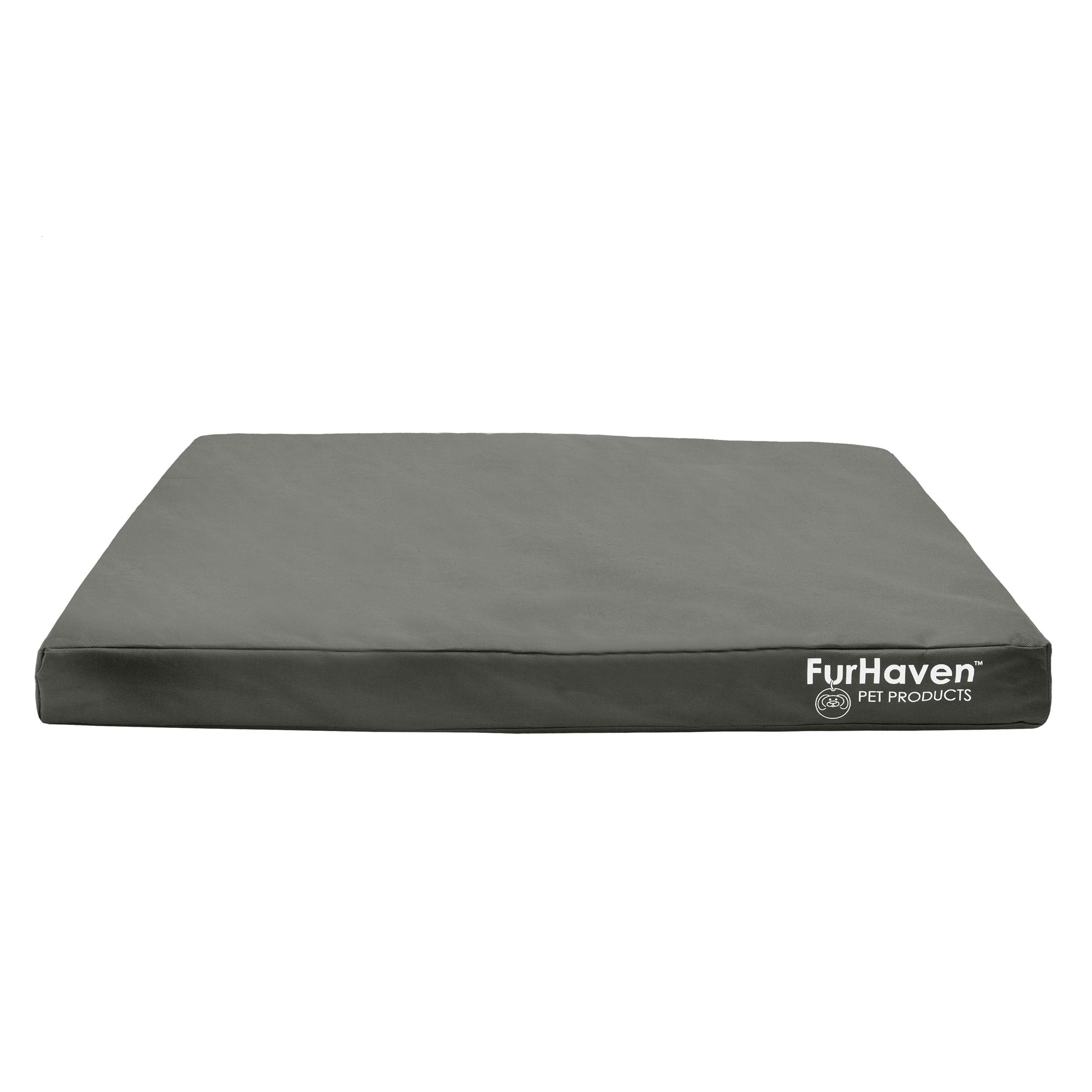 FurHaven Pet Products | Deluxe Orthopedic Oxford Indoor/Outdoor Water-Resistant Pet Bed for Dogs and Cats， Stone Gray， Large