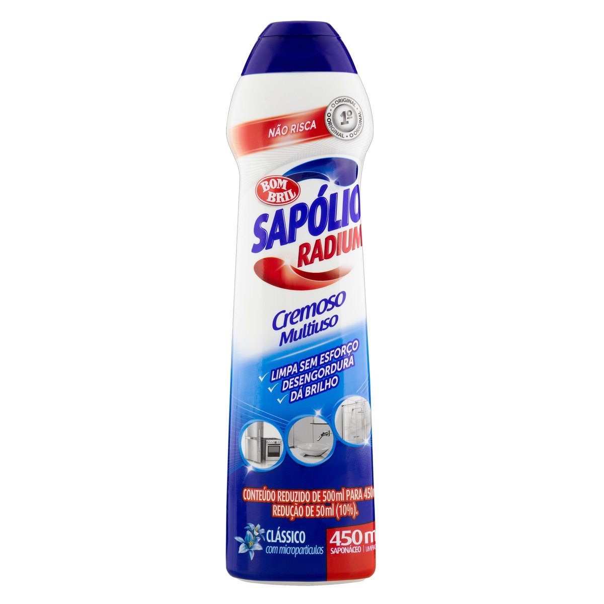 Saponaceo Cremoso Multiuso Classico Bom Bril Sapolio Radium 450ml