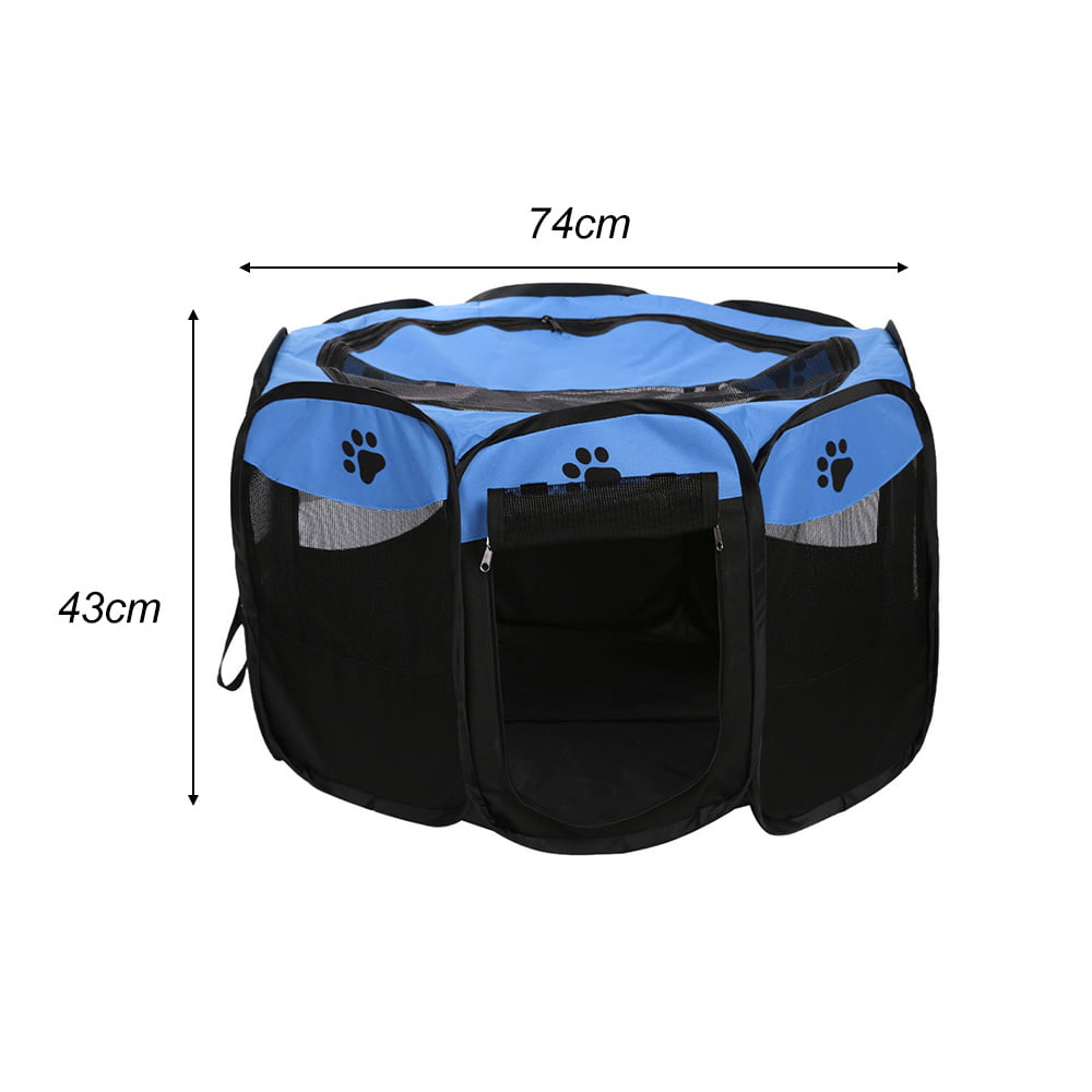 Htovila Foldable Pet Playpen Kennel with Carrying Case for Small Puppies and Cats