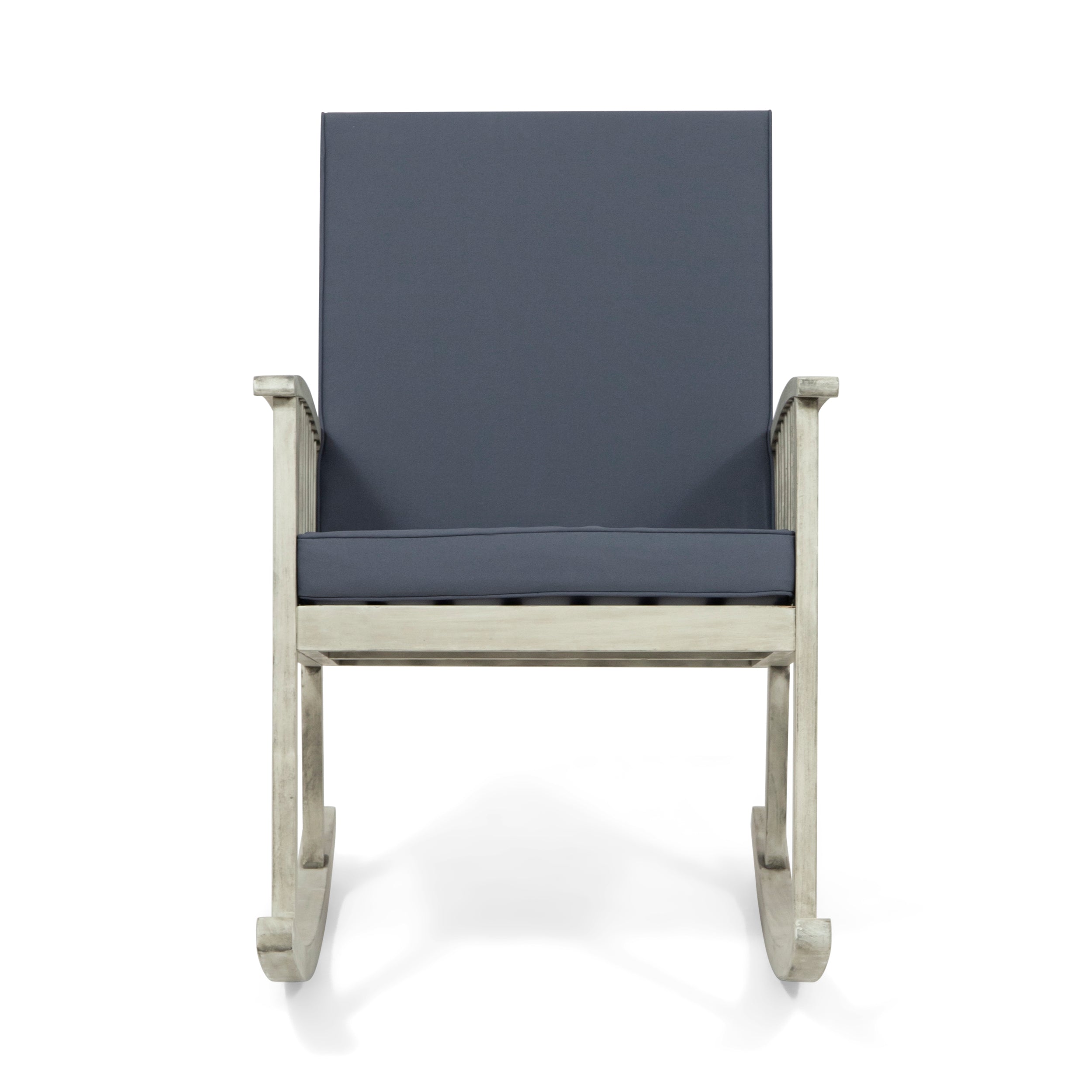 Emma Outdoor Acacia Wood 2 Seater Rocking Chairs and Side Table Set