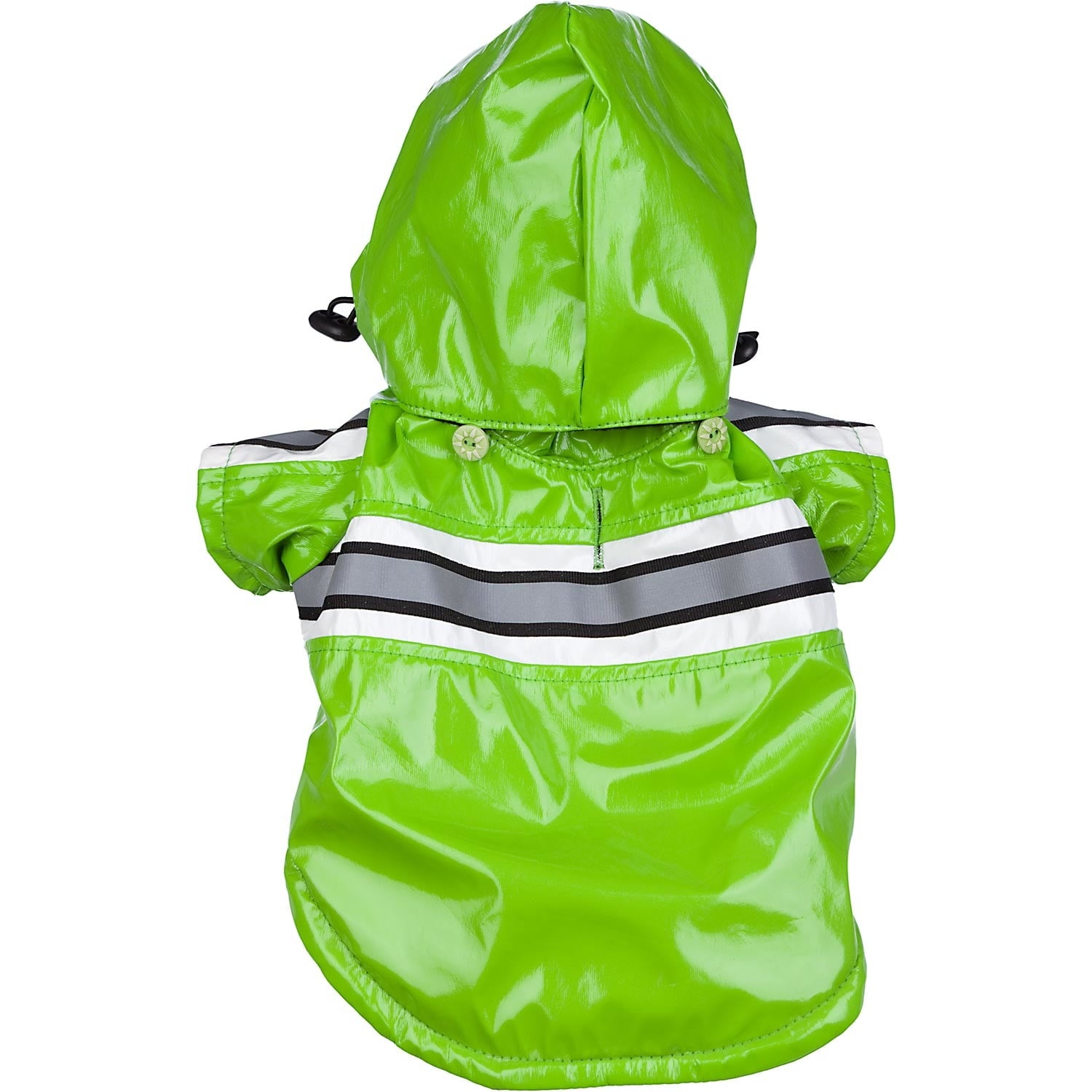 Pet Life ® 'Reflecta-Glow' Reflective Waterproof Adjustable Dog Raincoat Jacket w/ Removable Hood