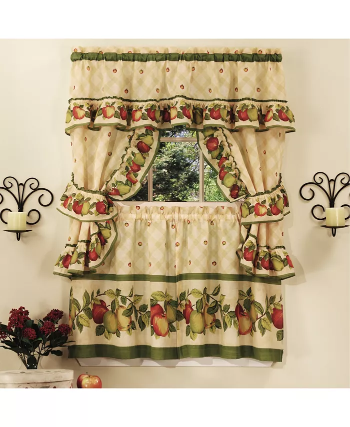 Achim Apple Orchard Cottage Window Curtain Set， 57x36