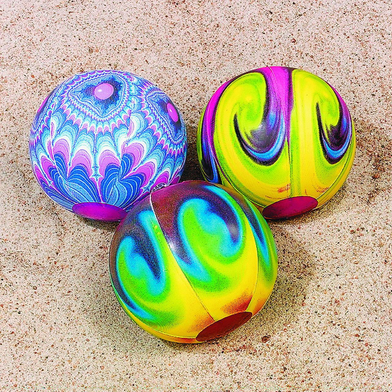 Mini Tie Dye Beach Balls - Party Favors - 12 Pieces