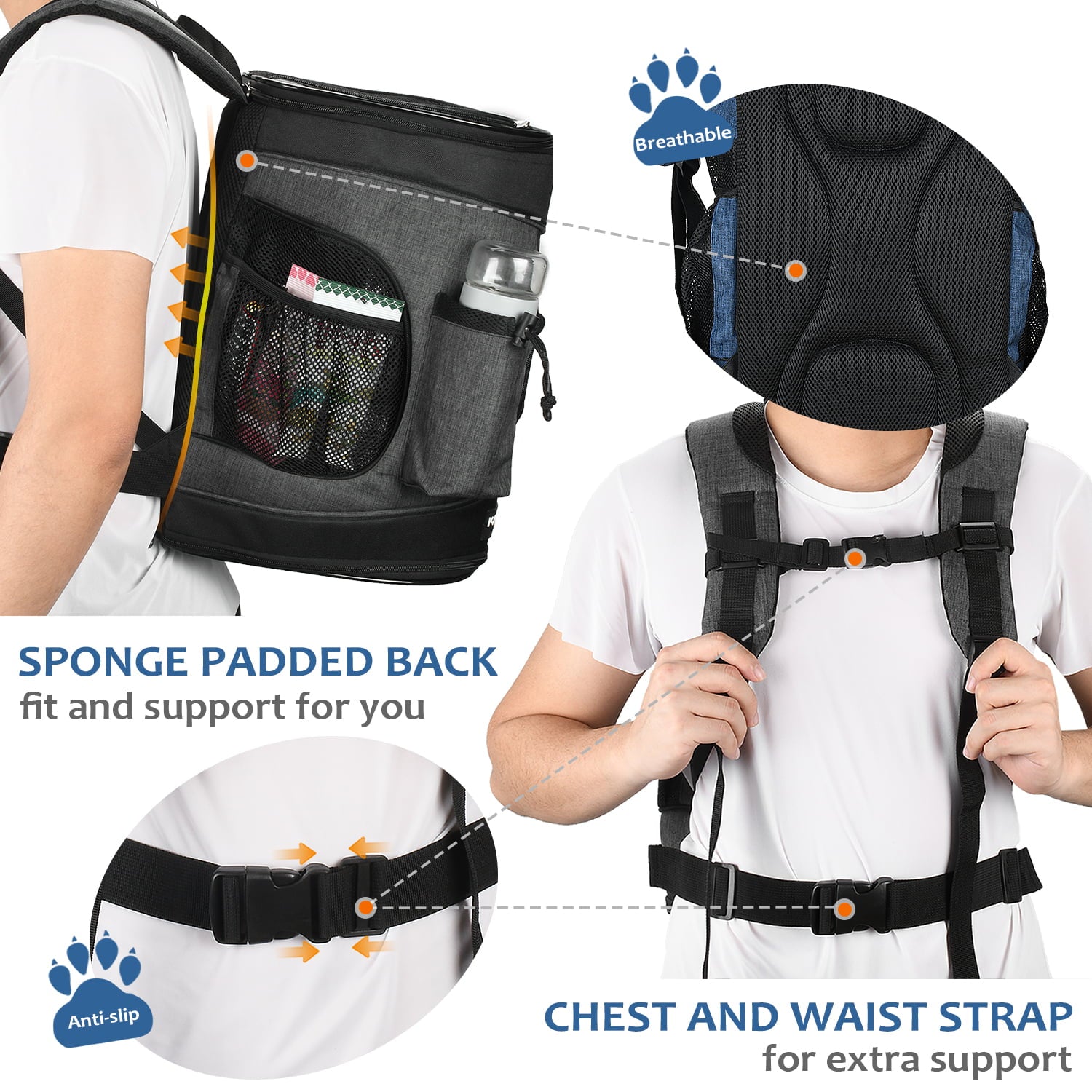 Flyingstar Pet Carrier Backpack For Small Cats and Dogs， Airline-Approved Travel Pet Backpack，17.3