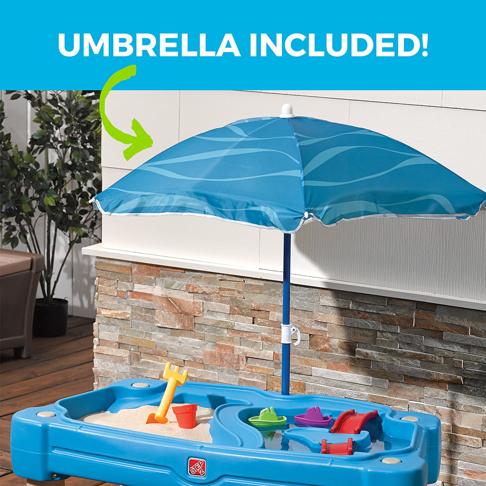 Cascading Cove Toddler Sandbox Water Table Cover and Umbrella
