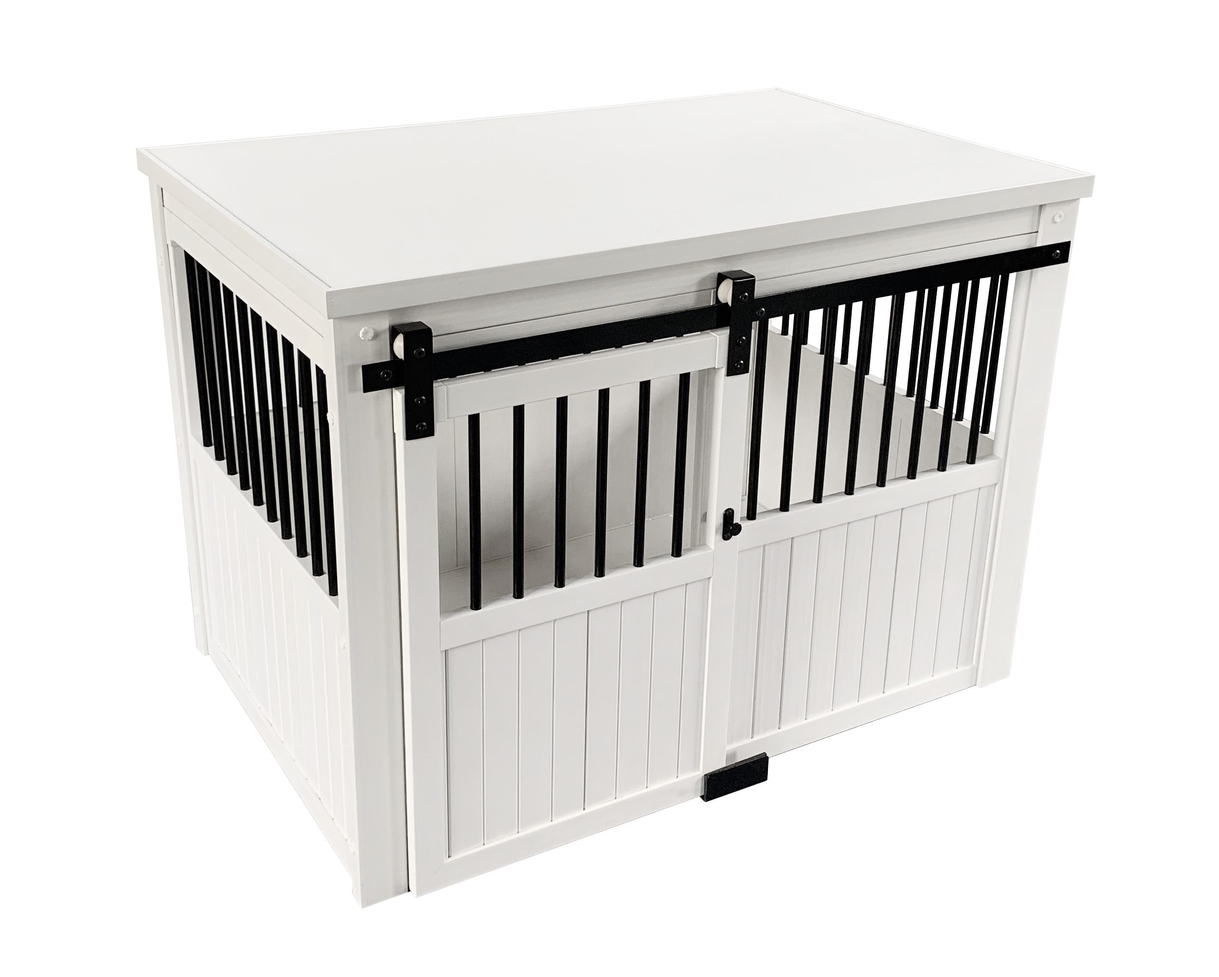ECOFLEX Homestead Sliding Barn Door Dog Crate -White