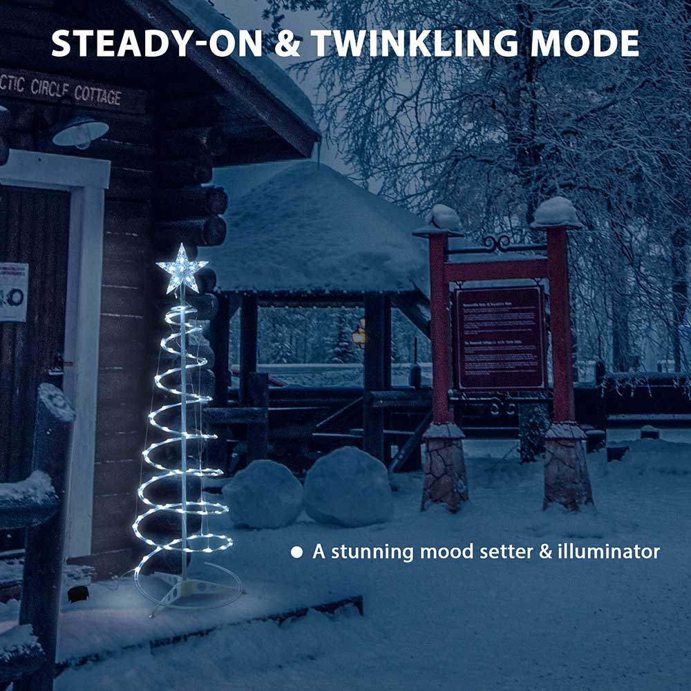 Yescom Lighted Spiral Christmas Trees 6' 4' 3' Battery Powered