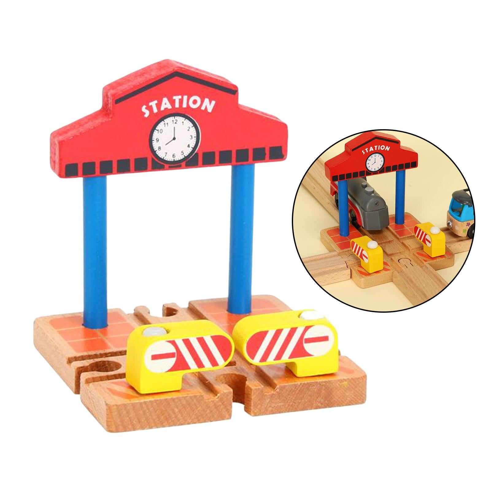 Wooden Train Station Platform Accessories Building Play Set Favors