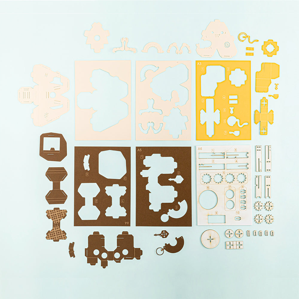 ROBOTRY Moving Paper Robots Making Kit， Arr | Spur Gear - Learn Very Basic 5 Robot Mechanisms