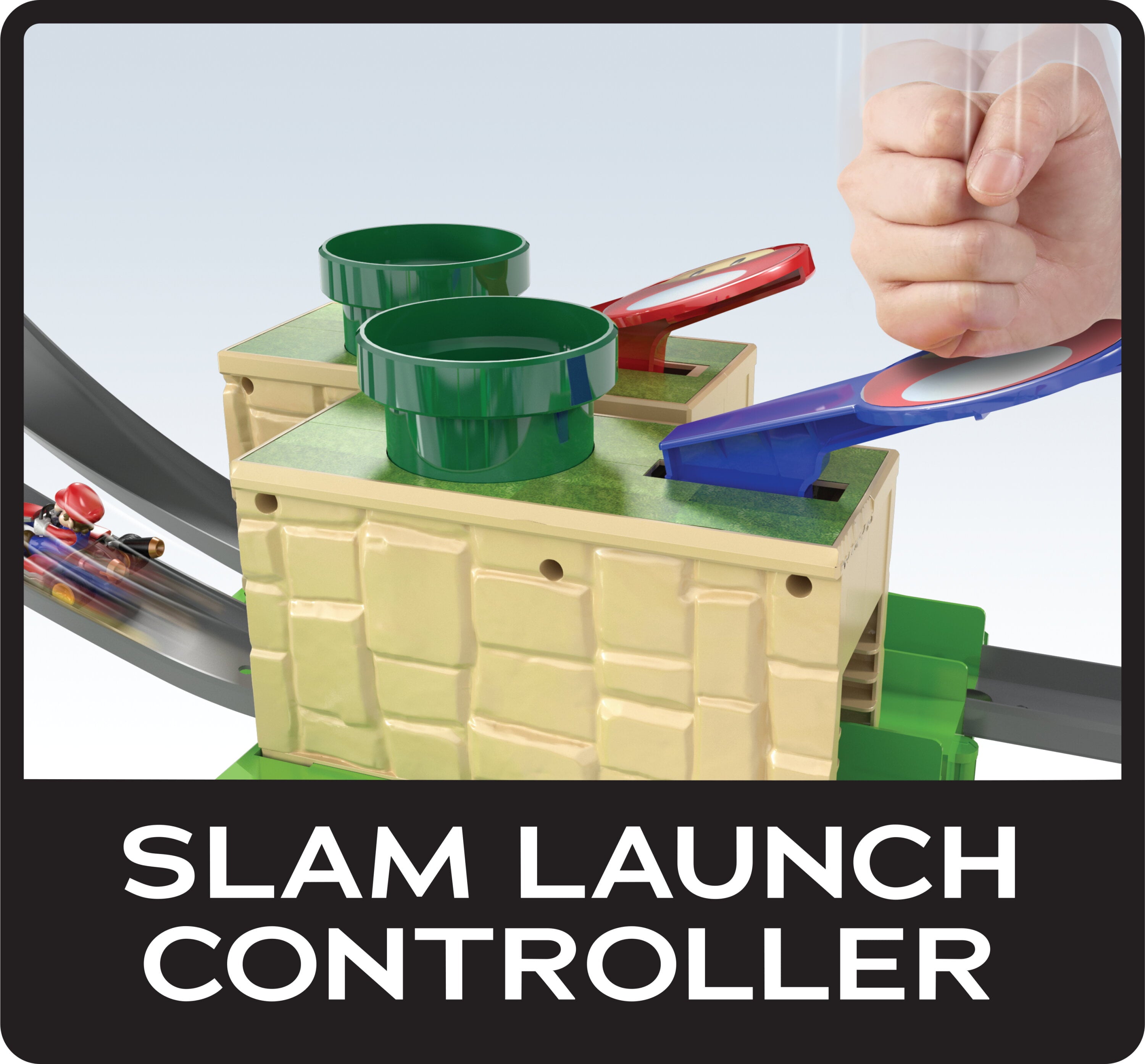 Hot Wheels Mario Kart Circuit Lite Track Set with 1:64 Scale Toy Die-Cast Kart Vehicle and Launcher