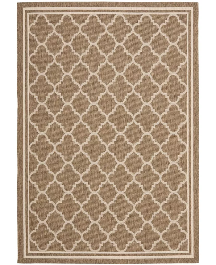 Safavieh Courtyard Brown and Bone 8' x 11' Outdoor Area Rug