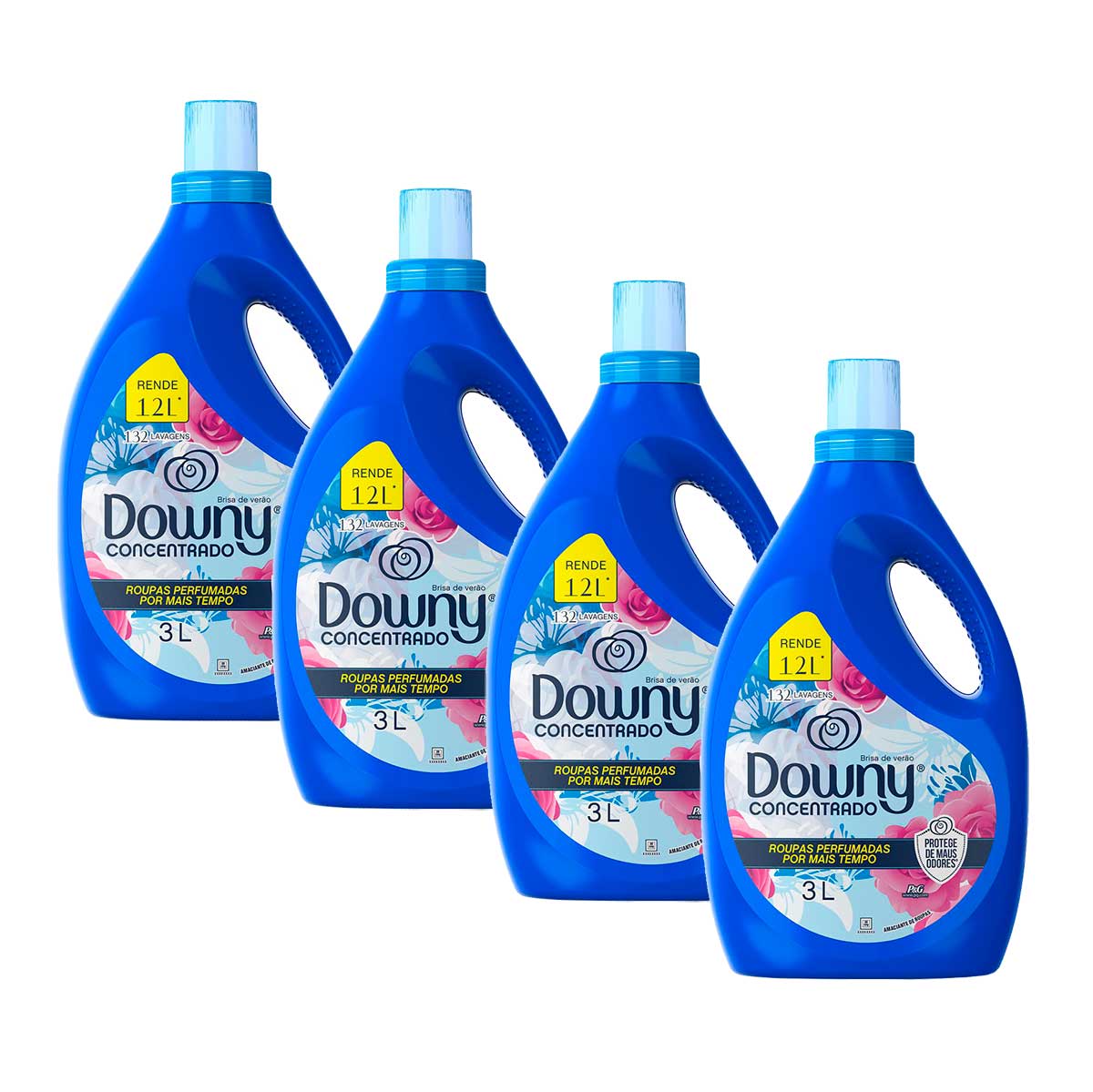 Kit com 4 Unidades de Amaciante Downy Concentrado Brisa de Verao 3 L