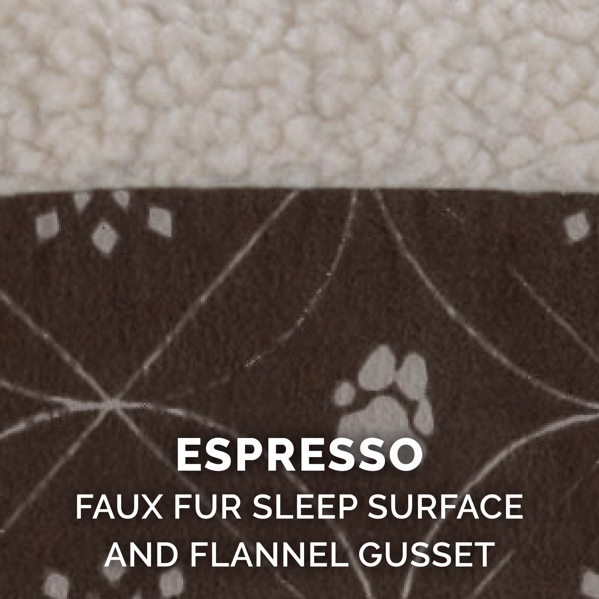 FurHaven Pet Dog Bed | Deluxe Memory Foam Faux Sheepskin and Flannel Paw Decor Print Mattress Pet Bed for Dogs and Cats， Dark Espresso， Small