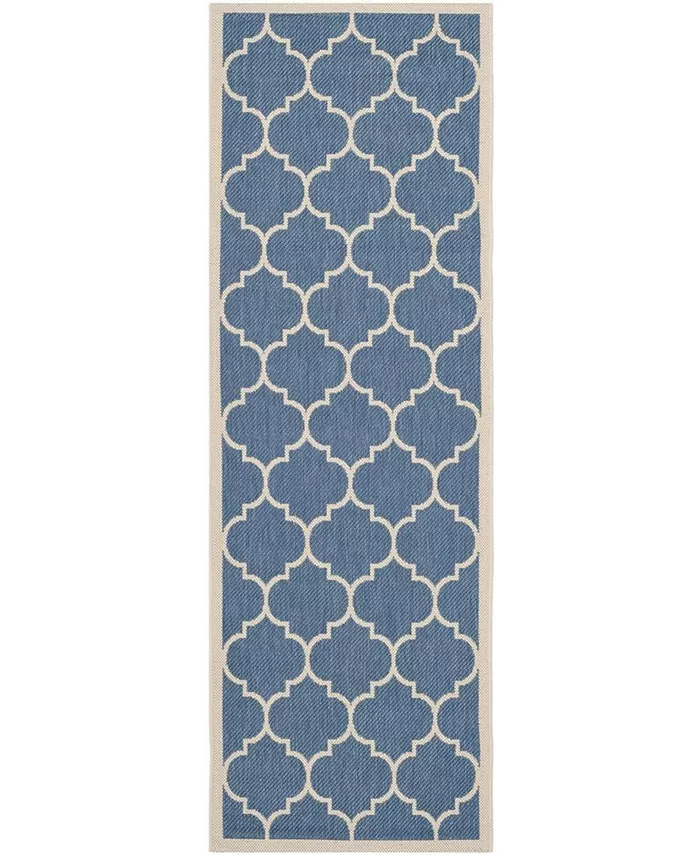 Safavieh Courtyard Blue and Beige 2'3