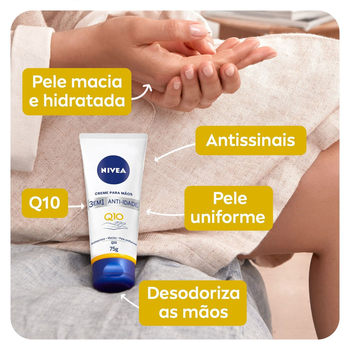 Creme para Maos NIVEA Q10 Plus Reparacao 75g
